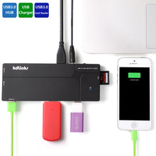Load image into Gallery viewer, KDLINKS Ultra Slim 10 Ports USB 3.0 All In One Hub Station: 6 Ports USB 3.0 Hub, 3 USB Charger, 1 SD Card Reader - KDLINKS Electronics