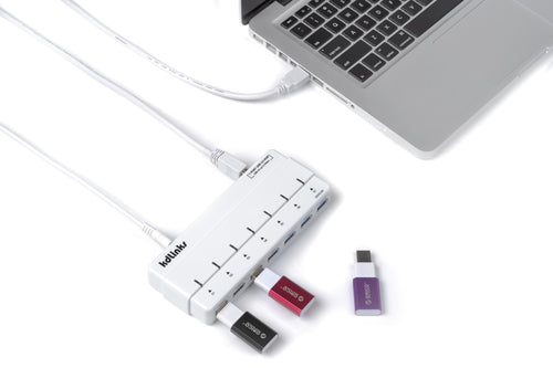 KDLINKS® SUPER SPEED USB 3.0 5GBPS 7 PORTS HUB W/ POWER ADAPTER - KDLINKS Electronics
